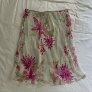 Floral 90s Sheer Midi Skirt by La Belle